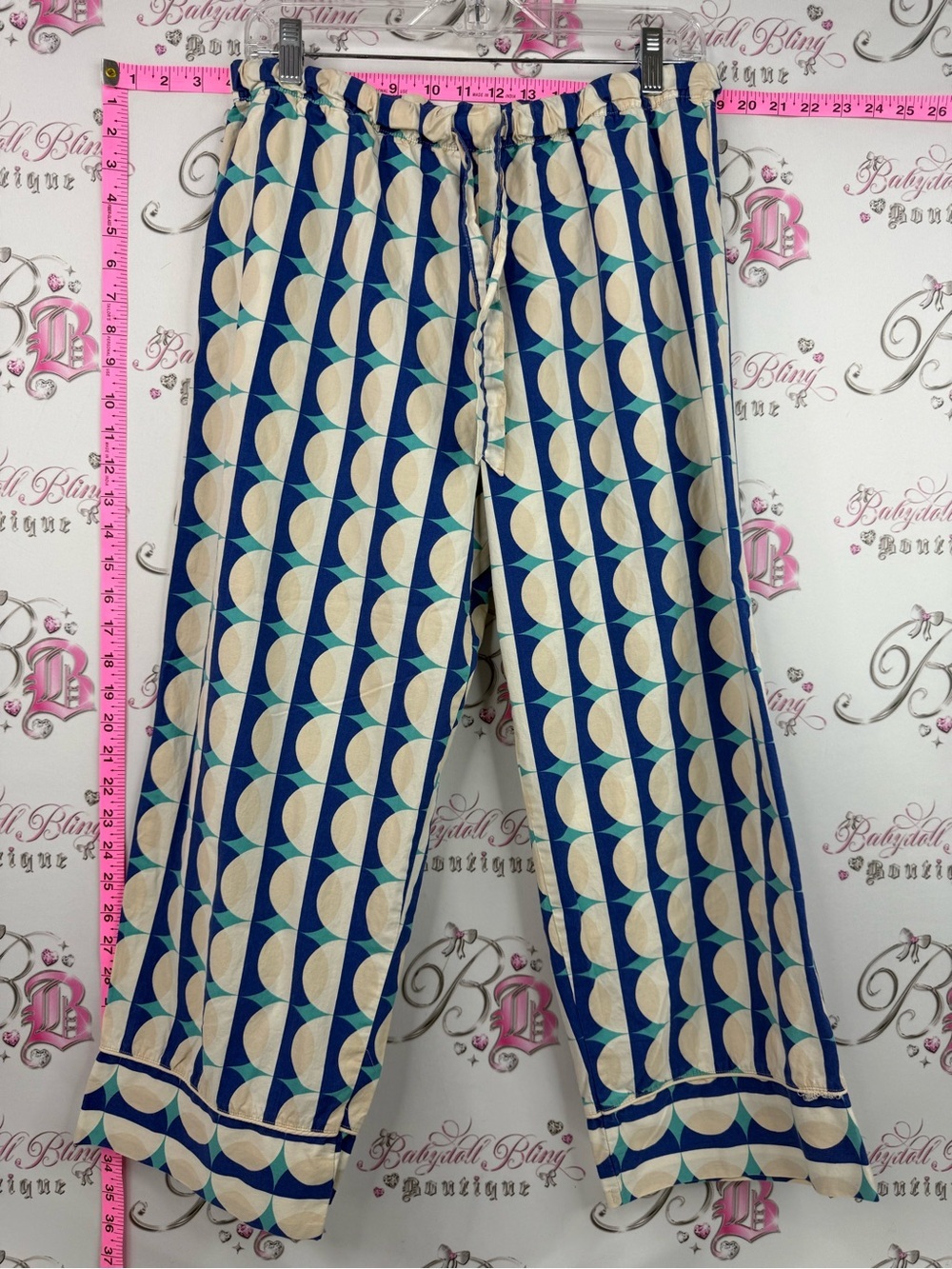 Love & lore pants pj Geometric Lounge Pajama Pants - Blue & Cream